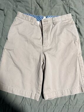 Vineyard Vines Boys Khaki Shorts with Blue Whale Lining